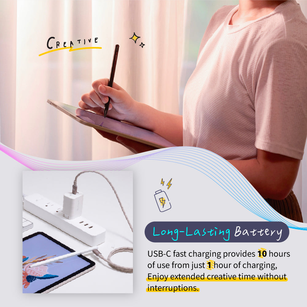 🖋️Stylus Pen for iPad 📱| Palm Rejection, High Precision, Tilt Sensitivity, Fast Charging