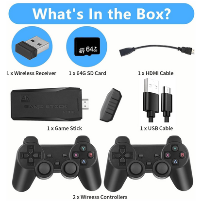 Retro Video Game with 20,000+ Built-in Games | Classic Console with Mario, Contra, Tekken & More | 4K HDMI Output | Dual Wireless Controllers | HD Sound | Multi-Player Fun game