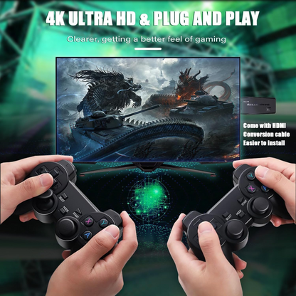 Retro Video Game with 20,000+ Built-in Games | Classic Console with Mario, Contra, Tekken & More | 4K HDMI Output | Dual Wireless Controllers | HD Sound | Multi-Player Fun game
