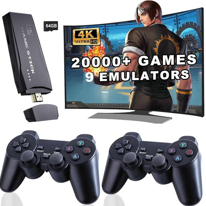 Retro Video Game with 20,000+ Built-in Games | Classic Console with Mario, Contra, Tekken & More | 4K HDMI Output | Dual Wireless Controllers | HD Sound | Multi-Player Fun game