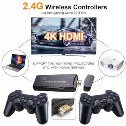 Retro Video Game with 20,000+ Built-in Games | Classic Console with Mario, Contra, Tekken & More | 4K HDMI Output | Dual Wireless Controllers | HD Sound | Multi-Player Fun game