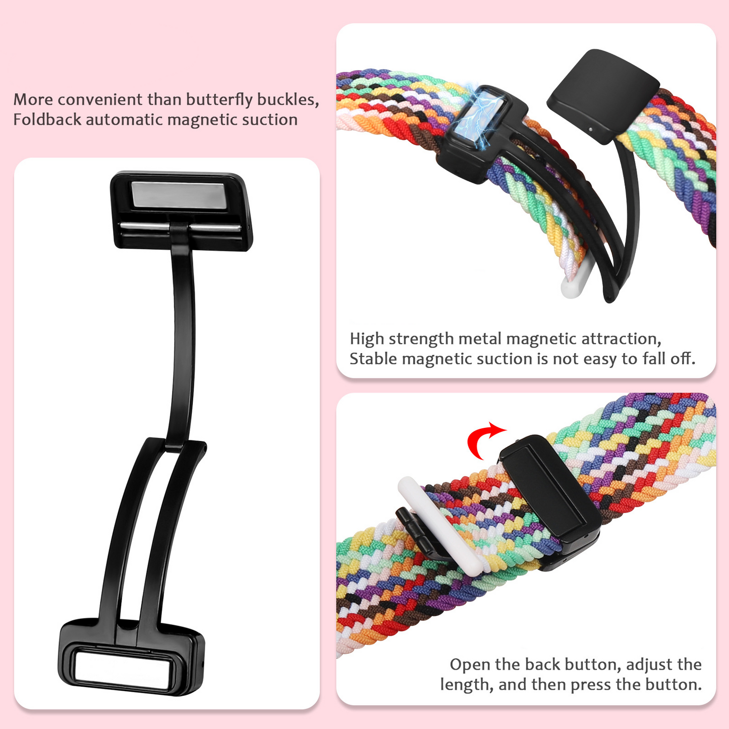 ⌚Apple Watch Woven Magnetic Fold Buckle Strap| Breathable and Skin-Friendly🌟