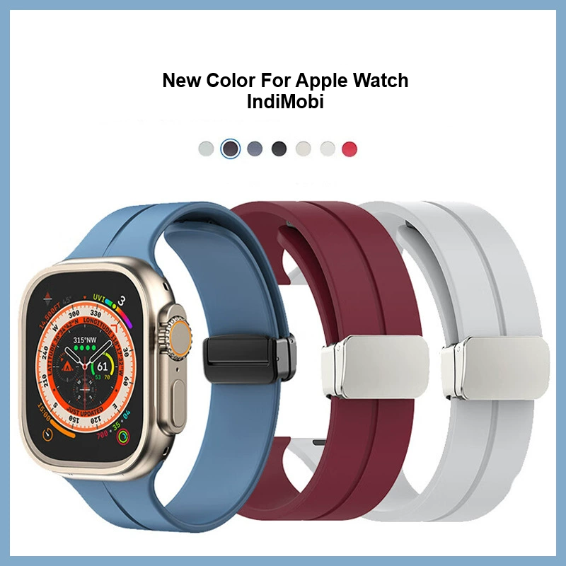 ⌚Apple Watch Silicone Magnetic Fold Buckle Strap| Lightweight and Comfortable ✨
