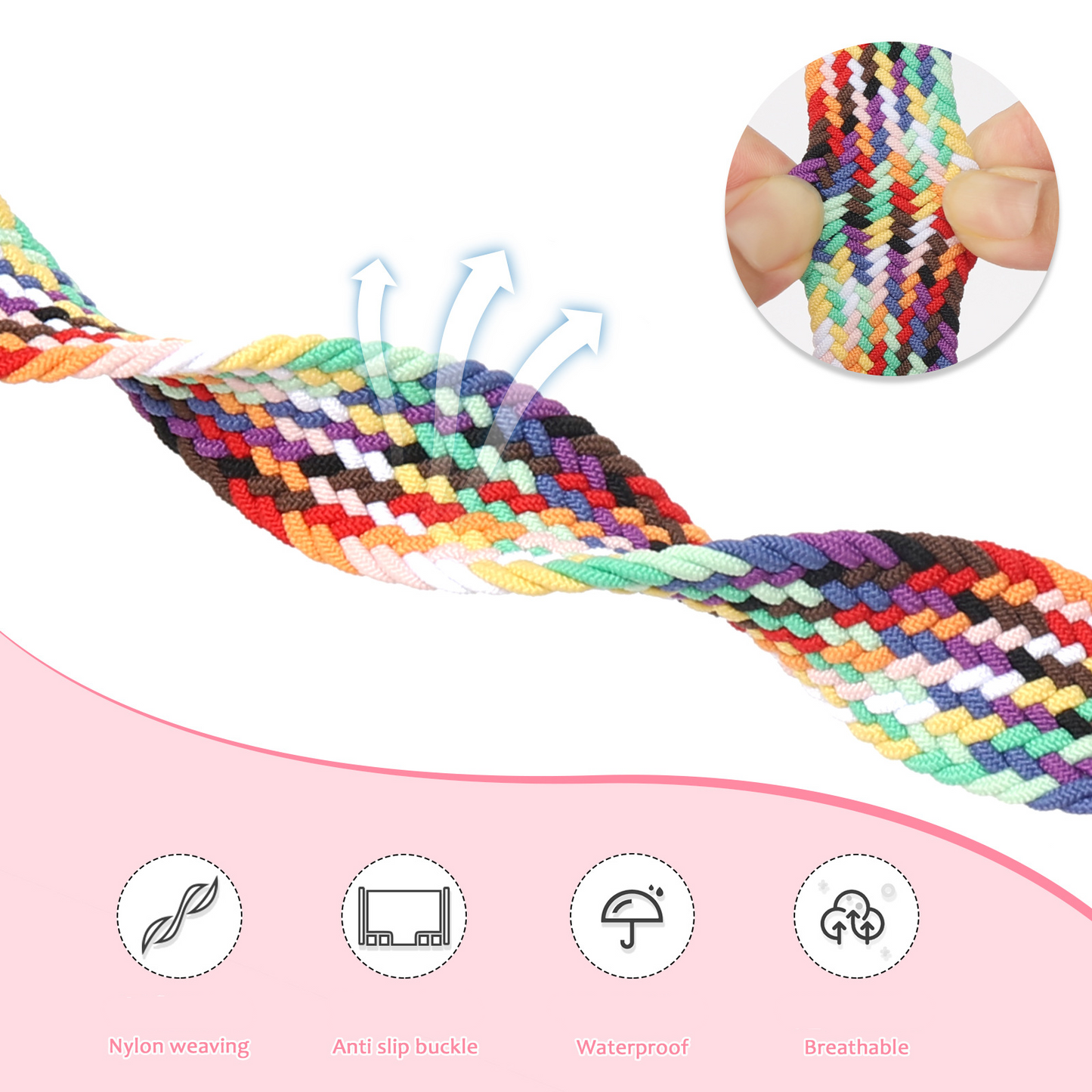 ⌚Apple Watch Woven Magnetic Fold Buckle Strap| Breathable and Skin-Friendly🌟