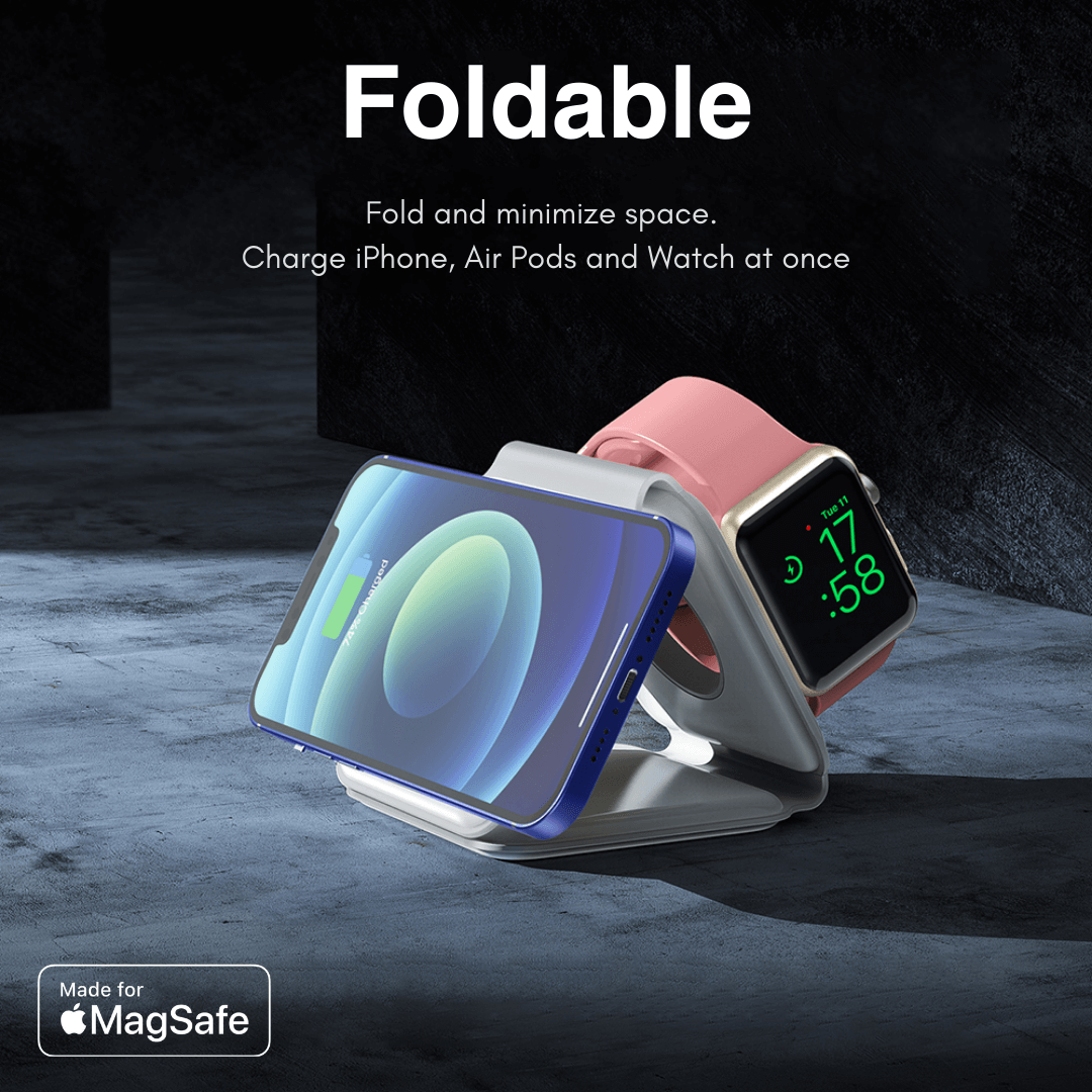 ⭐ New Year Offers: Don’t Miss Out!|MagCharge 3-in-1 Foldable Wireless Charger