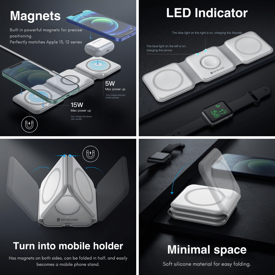 ⭐ New Year Offers: Don’t Miss Out!|MagCharge 3-in-1 Foldable Wireless Charger