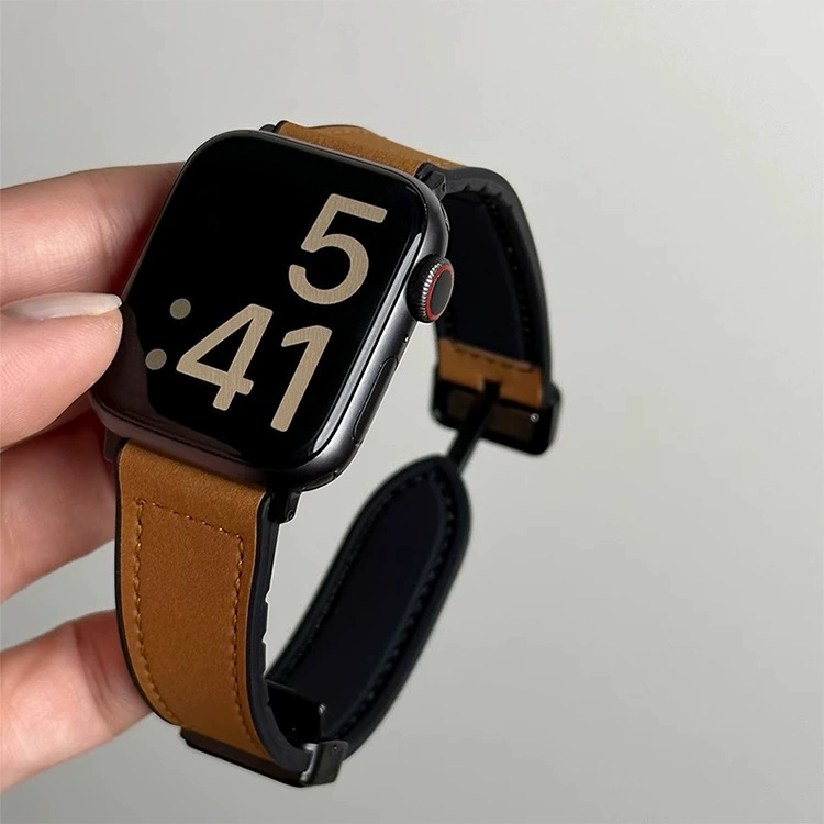 ⌚Apple Watch Genuine Leather Magnetic Buckle Strap✨