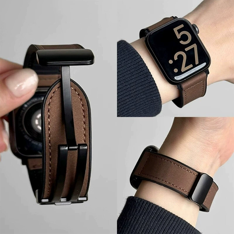 ⌚Apple Watch Genuine Leather Magnetic Buckle Strap✨