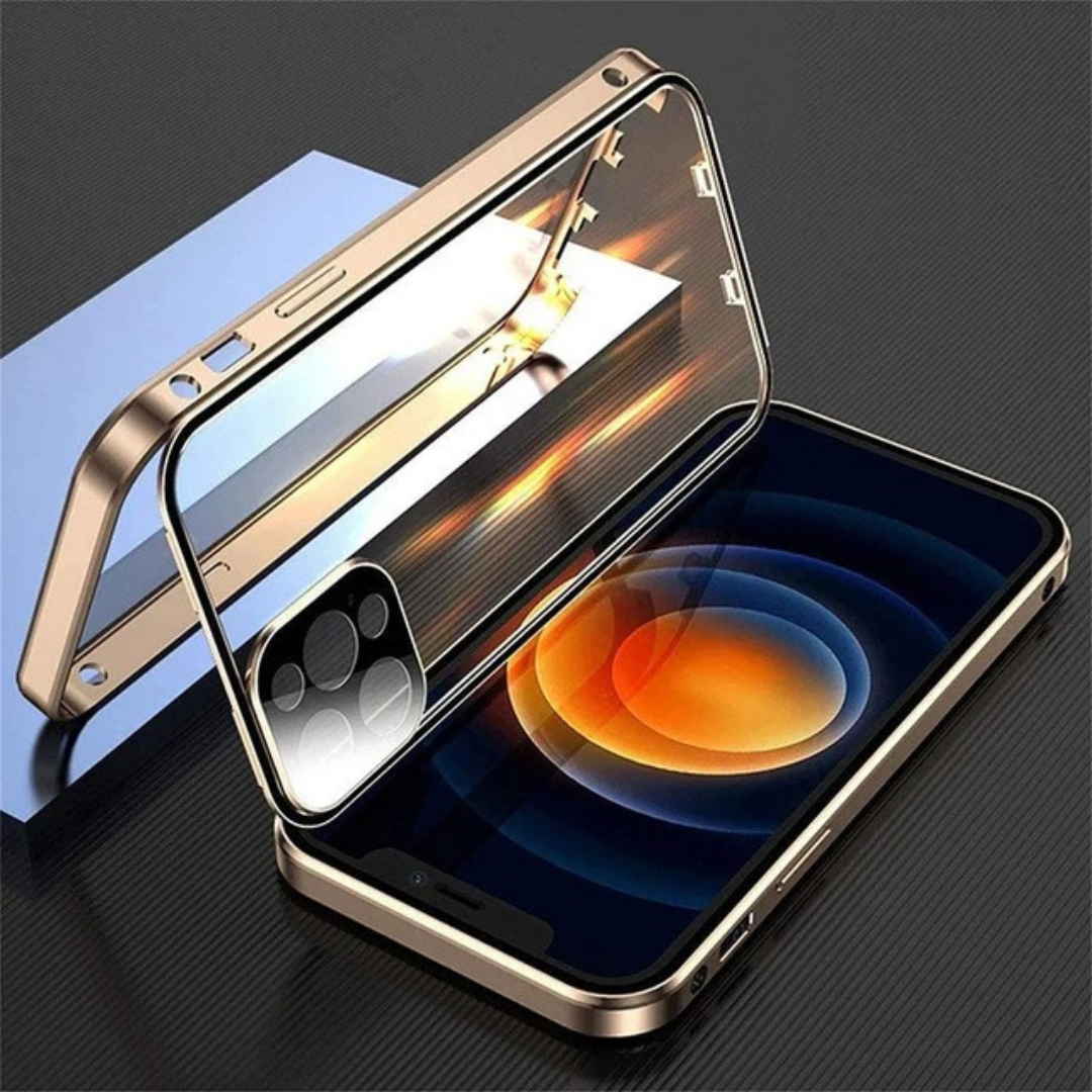 Exclusive Magnetic Glass Phone Case With 360° Protection ( iPhone )