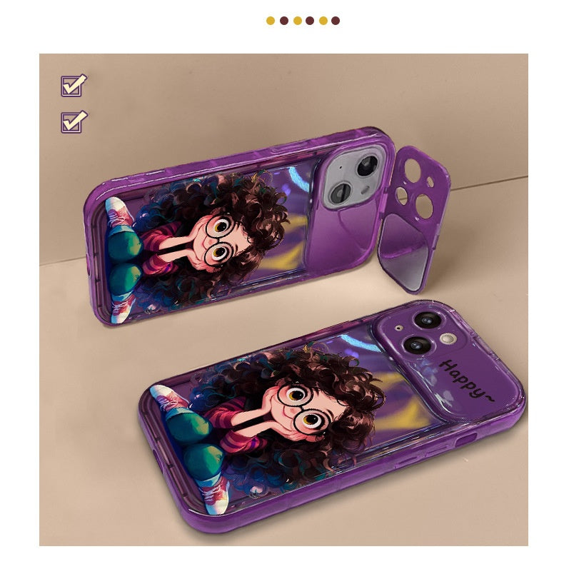 ๐ Don't Miss It | Cute Geek Girl Mirror Case with Charm for iPhone๐