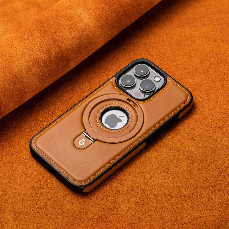 🔥🔥 Don't Miss It | 📱Full-Coverage Shockproof Leather Magnetic Stand iPhone Case