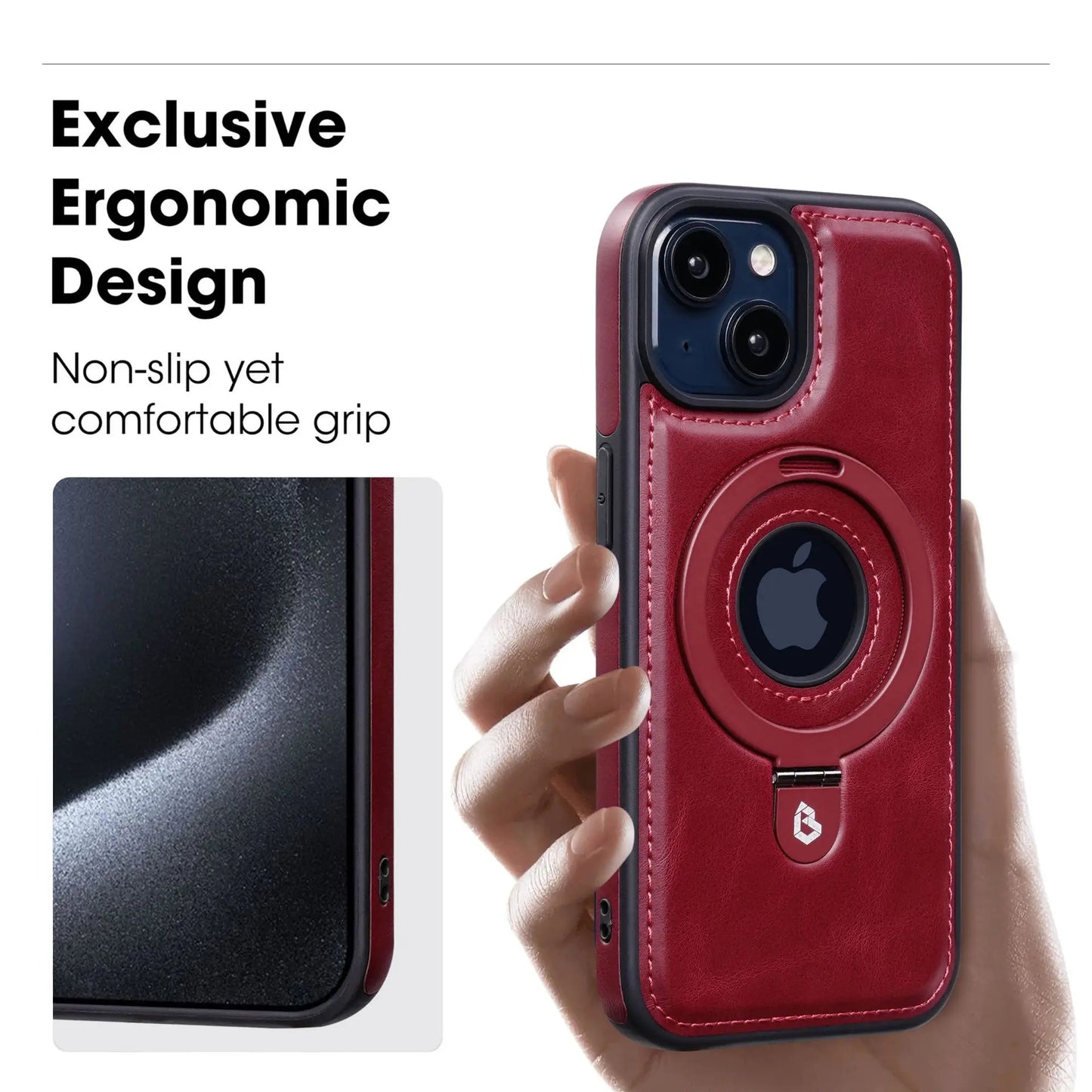 🔥🔥 Don't Miss It | 📱Full-Coverage Shockproof Leather Magnetic Stand iPhone Case