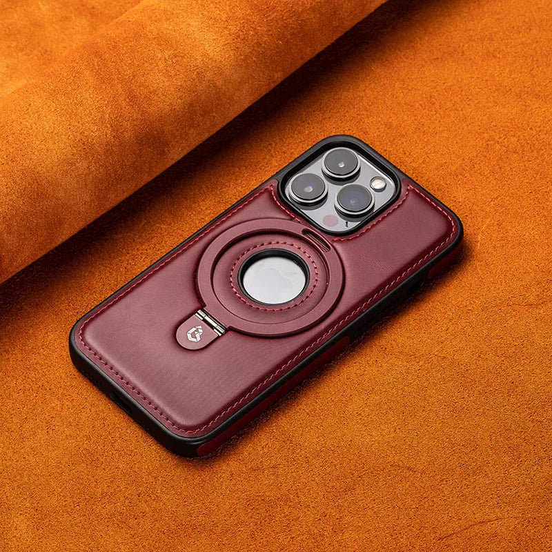 🔥🔥 Don't Miss It | 📱Full-Coverage Shockproof Leather Magnetic Stand iPhone Case