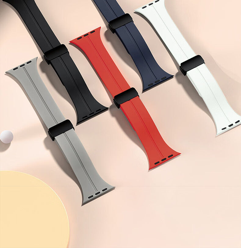 ⌚Apple Watch Silicone Magnetic Fold Buckle Strap| Lightweight and Comfortable ✨
