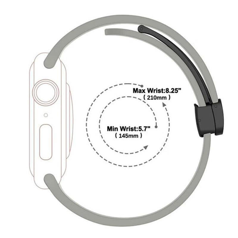 ⌚Apple Watch Silicone Magnetic Fold Buckle Strap| Lightweight and Comfortable ✨