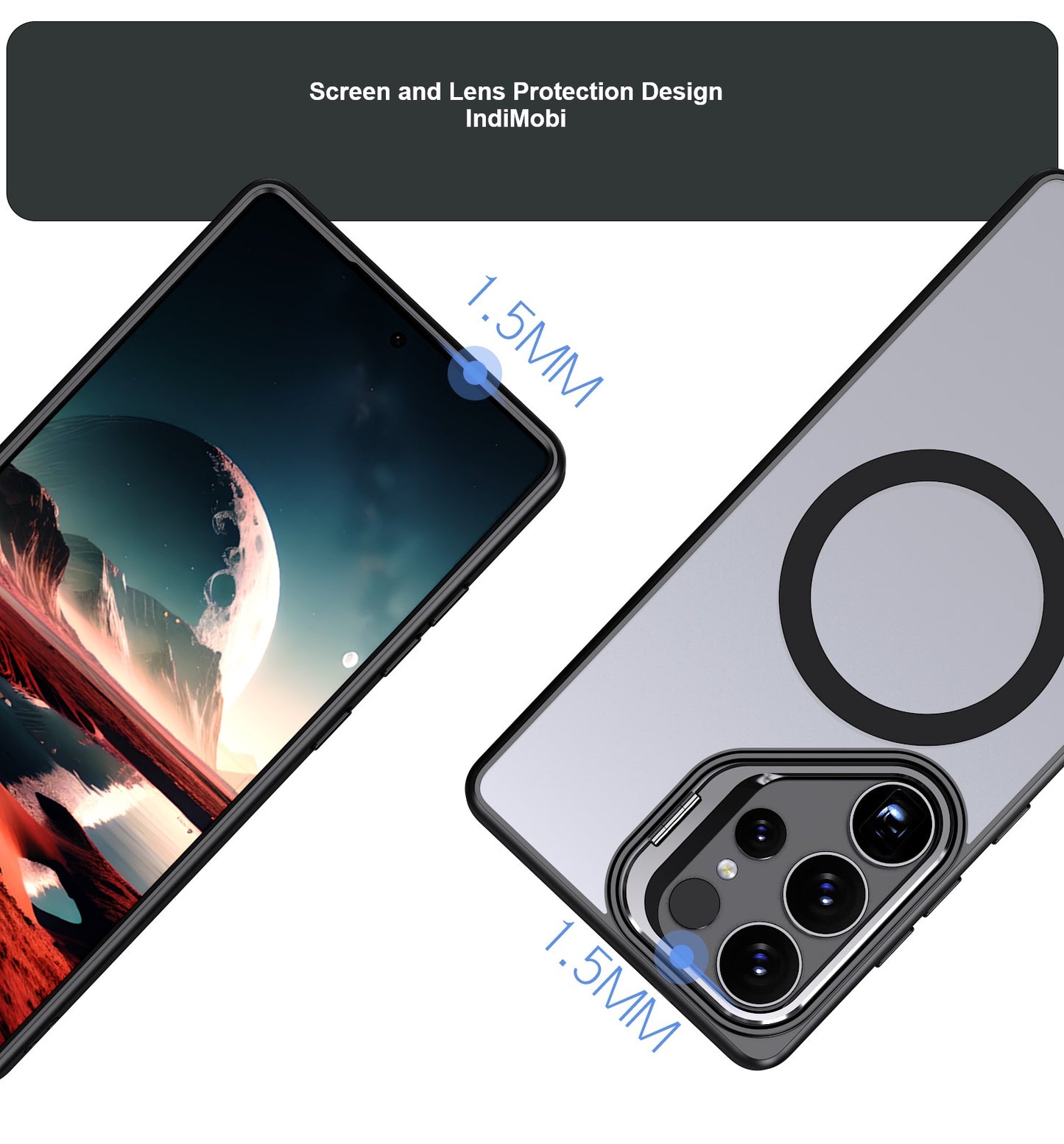 📱Samsung Magnetic Matte Case | Crystal Armor Lens Frame with Hidden Stand✨