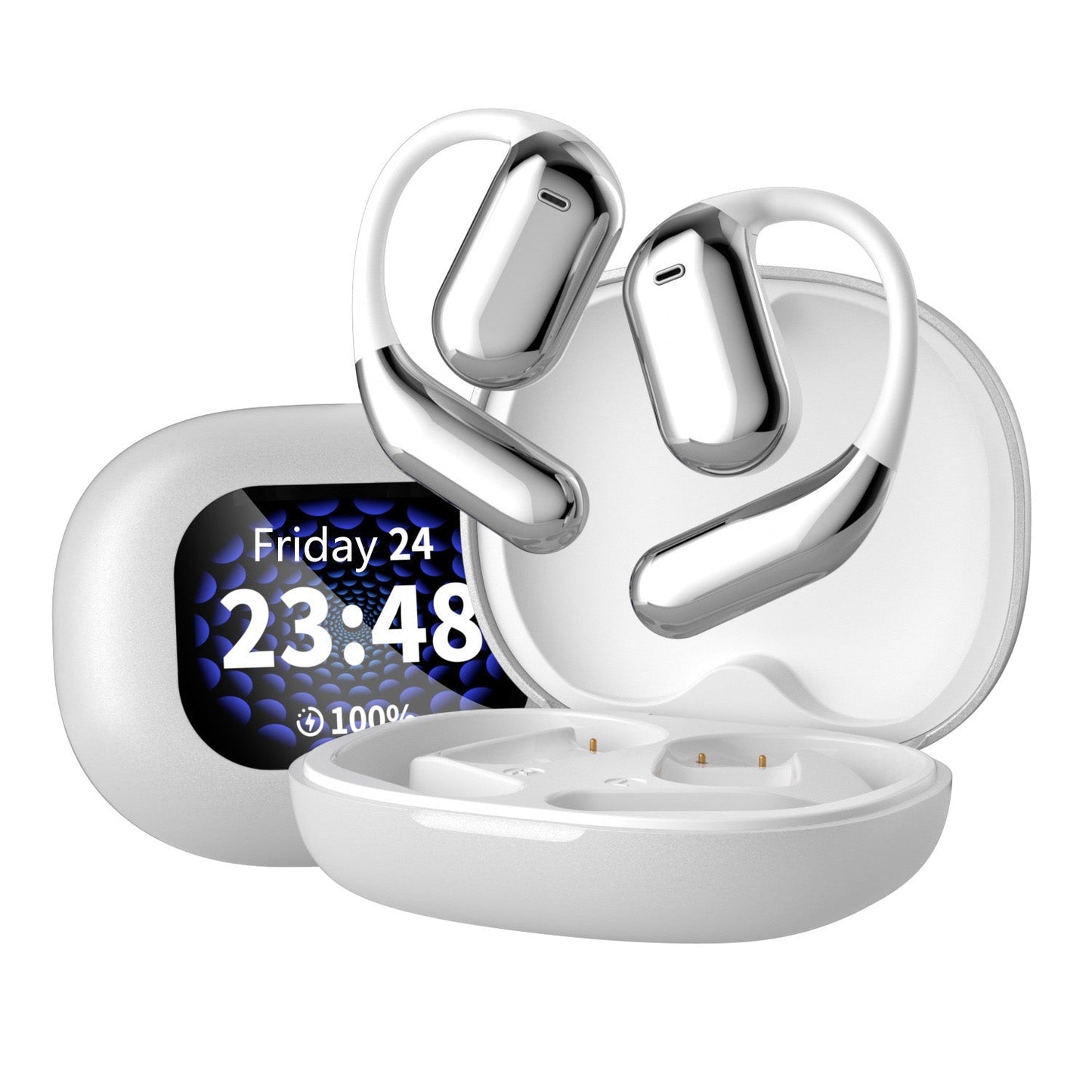 True Powerful Bluetooth 5.4 Open Ear Earbuds, IPX5 Waterproof