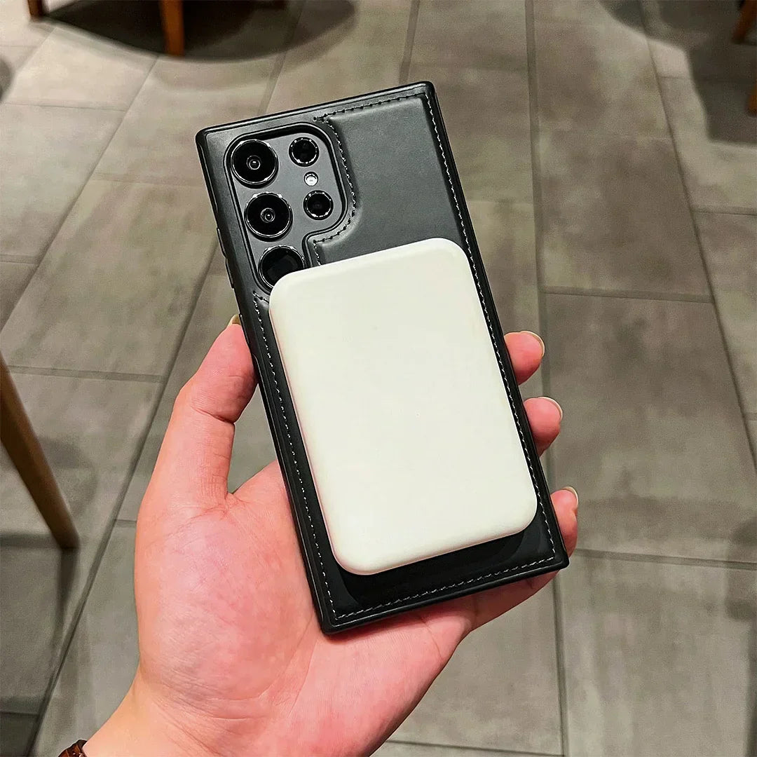 📱Full-Coverage Shockproof Leather Magnetic Stand Samsung Case✨