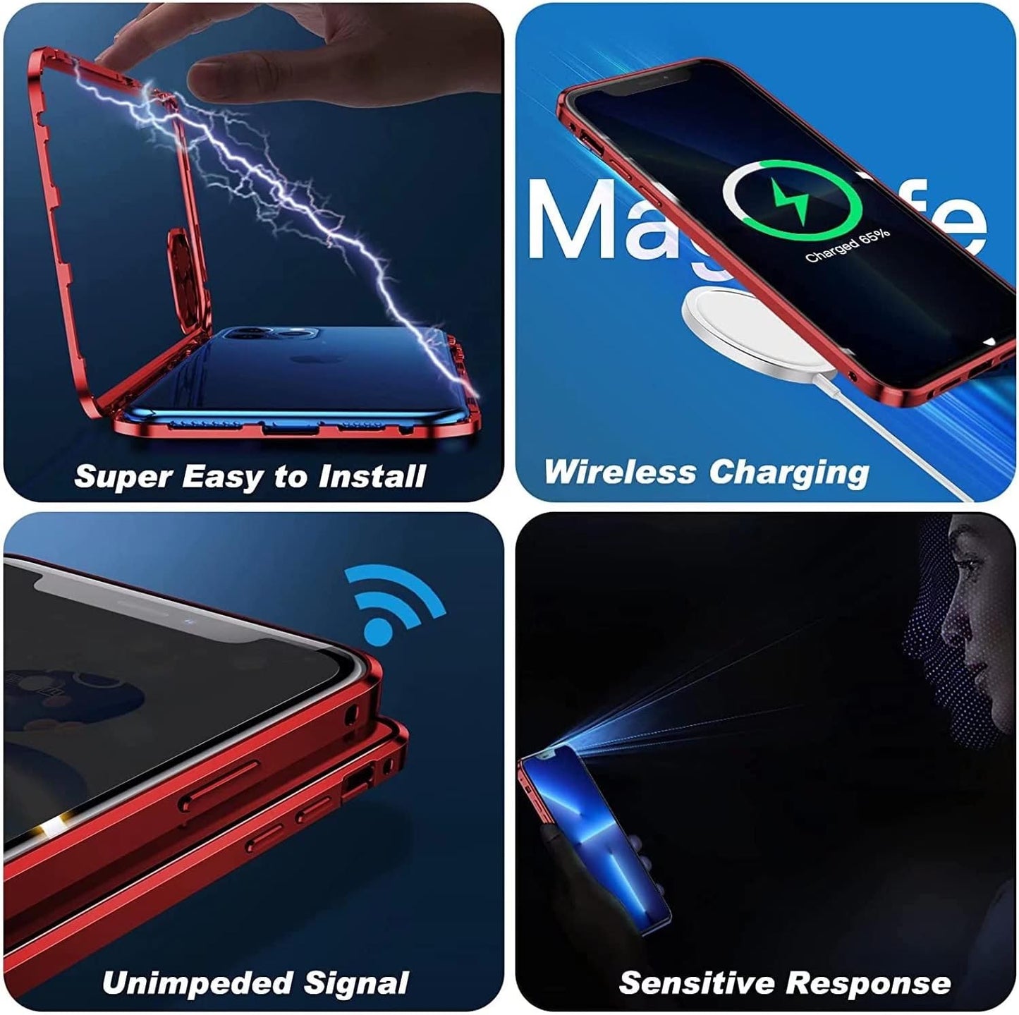 Exclusive Magnetic Glass Phone Case With 360° Protection ( Vivo )