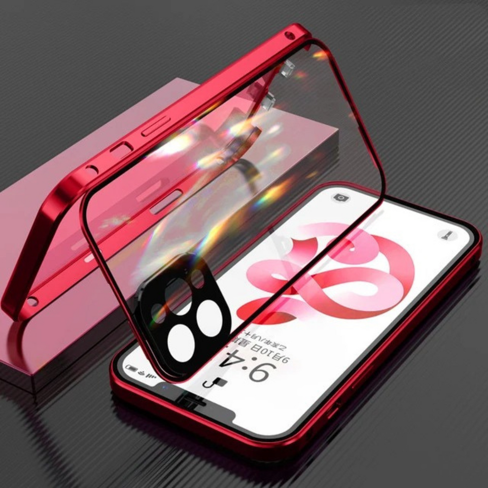 Exclusive Magnetic Glass Phone Case With 360° Protection ( iPhone )