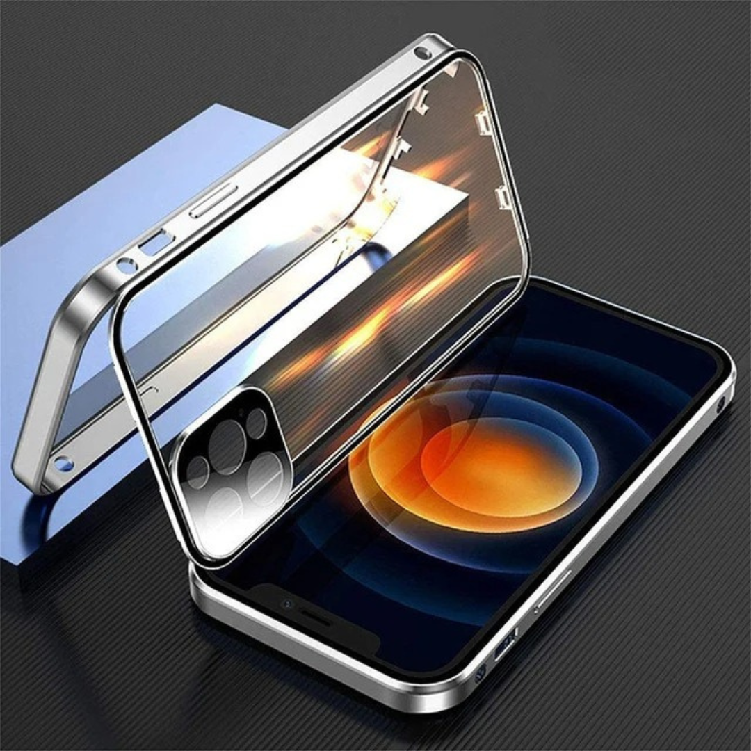 Exclusive Magnetic Glass Phone Case With 360° Protection ( iPhone )