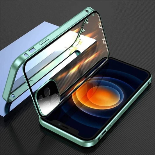 Exclusive Magnetic Glass Phone Case With 360° Protection ( iPhone )