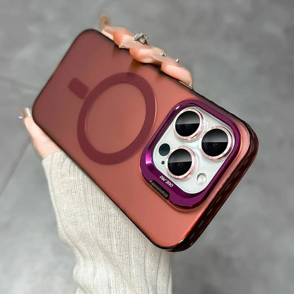 IndiMobi Mag-Safe Shockproof Gradient Matte Case | Metal Camera Lens Protector & Kickstand | Slim & Edge Protective Cover For iPhone📱